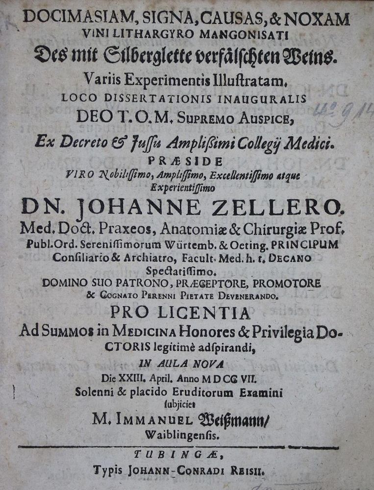Große Abbildung Nr.1: 137-599 Zeller,J.: (Küche und Haushalt, Getränke, Wein)