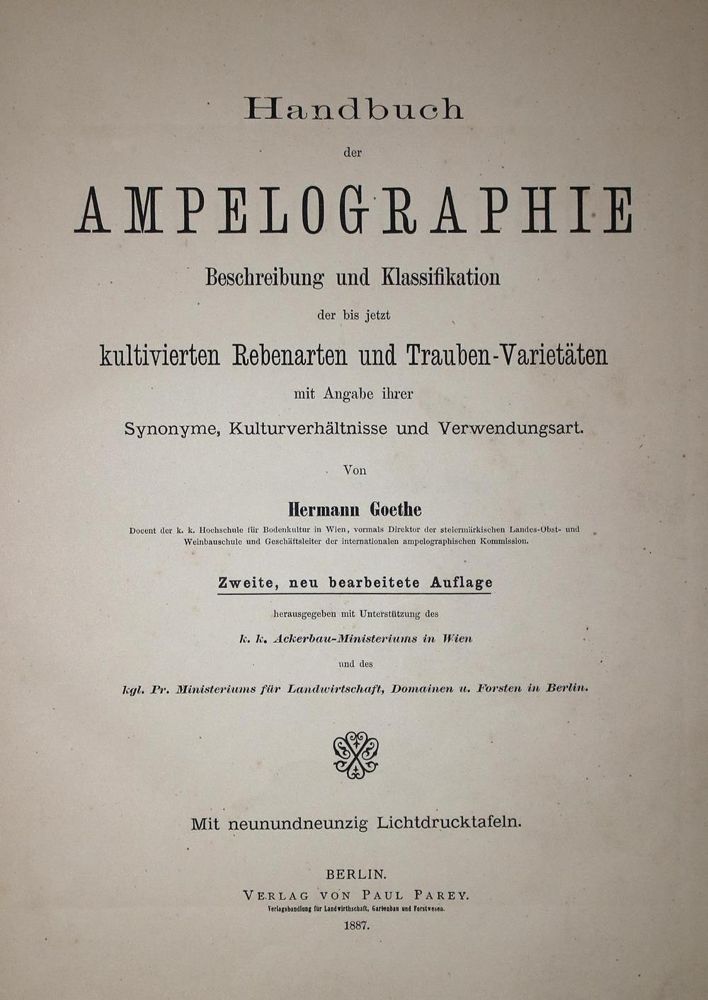Große Abbildung Nr.2: 137-600 Goethe,H.: (Küche und Haushalt, Getränke, Wein und Weinbau)