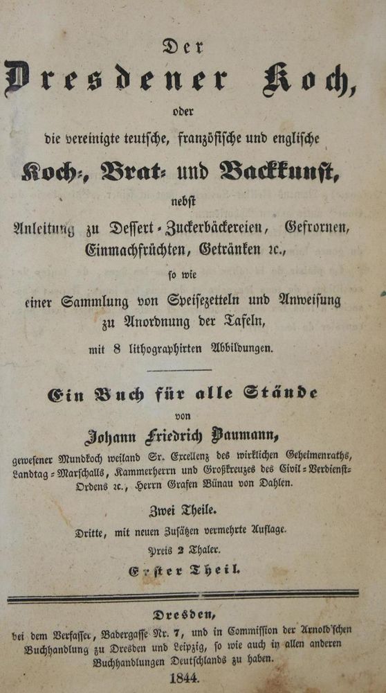 Große Abbildung Nr.1: 137-618 Baumann,J.F.: (Küche und Haushalt, Kochbücher, Dresden)