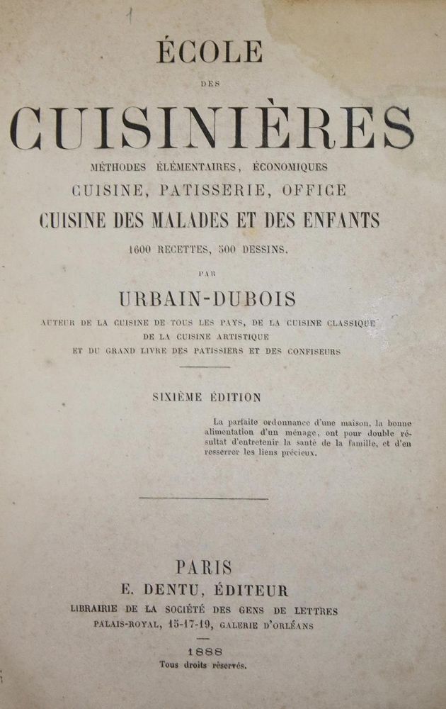 Große Abbildung Nr.1: 137-620 Dubois,U.: (Küche und Haushalt, Kochbücher)