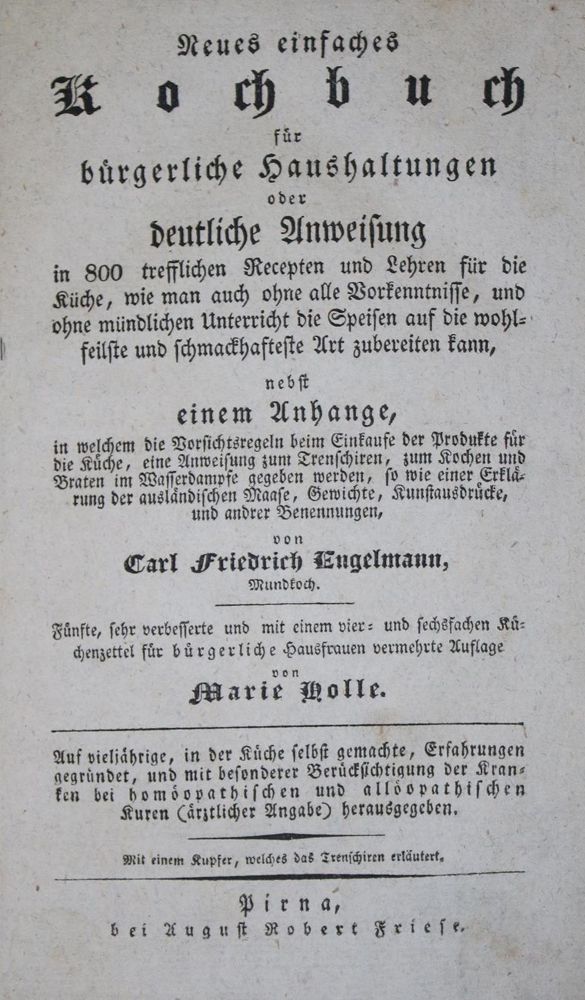 Große Abbildung Nr.1: 137-621 Engelmann,C.F.: (Küche und Haushalt, Kochbücher)