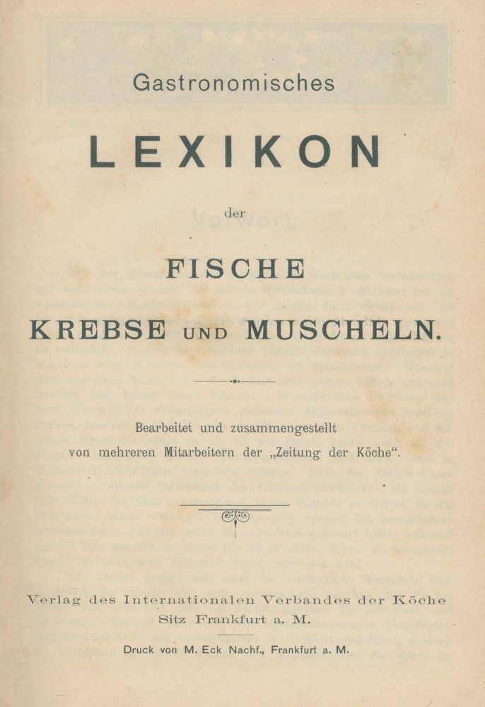 Große Abbildung Nr.1: 137-623 Gastronomisches Lexikon: (Küche und Haushalt, Kochbücher, Fischküche)