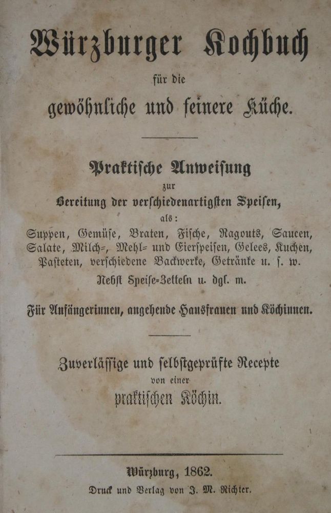 Große Abbildung Nr.1: 137-624 (Brunn,T.).: (Küche und Haushalt, Kochbücher, Franken)