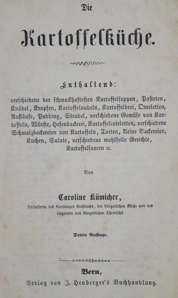 Große Abbildung Nr.3: 137-634 Kümicher,C.: (Küche und Haushalt, Kochbücher, Kartoffelküche)