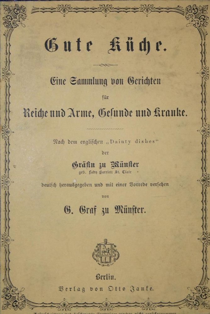 Große Abbildung Nr.1: 137-644 Münster,H. Gräfin zu.: (Küche und Haushalt, Kochbücher)