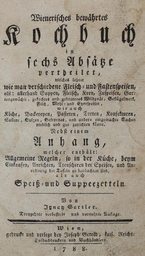 Große Abbildung Nr.2: 137-646 Gartler,I.: (Küche und Haushalt, Kochbücher, Österreich)