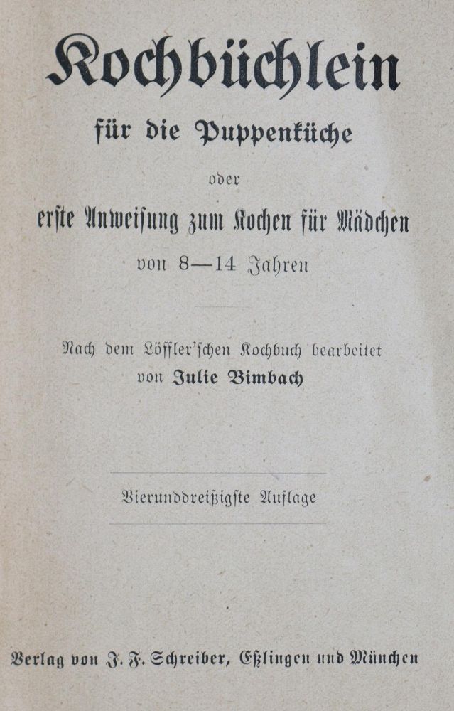 Große Abbildung Nr.2: 137-650 Puppenkochbücher.: (Küche und Haushalt, Kochbücher)