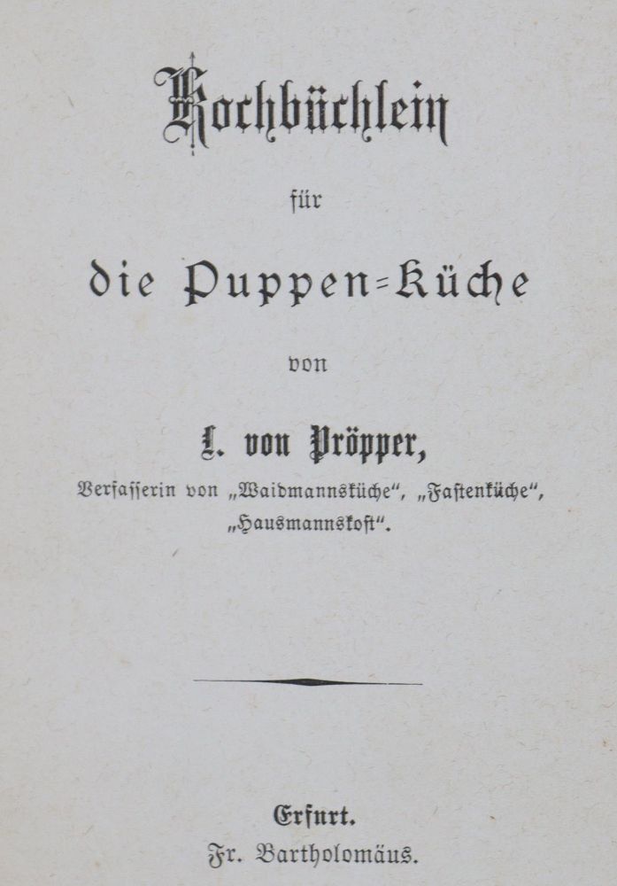 Große Abbildung Nr.3: 137-650 Puppenkochbücher.: (Küche und Haushalt, Kochbücher)
