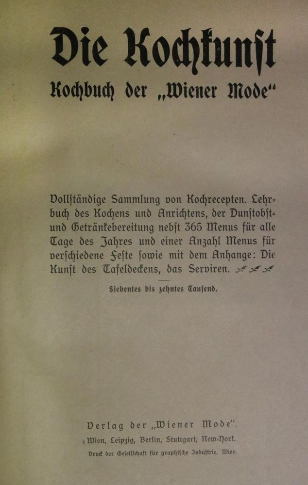 Große Abbildung Nr.1: 137-653 Sammlung: (Küche und Haushalt, Kochbücher)