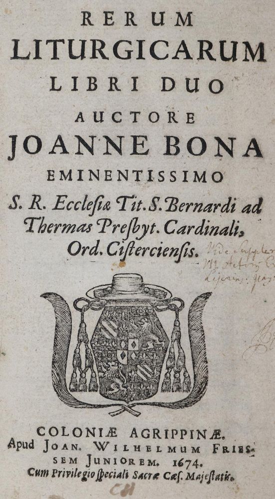 Große Abbildung Nr.1: 137-66 Bona,G.: (Alte Drucke, Handschriften und Theologie)