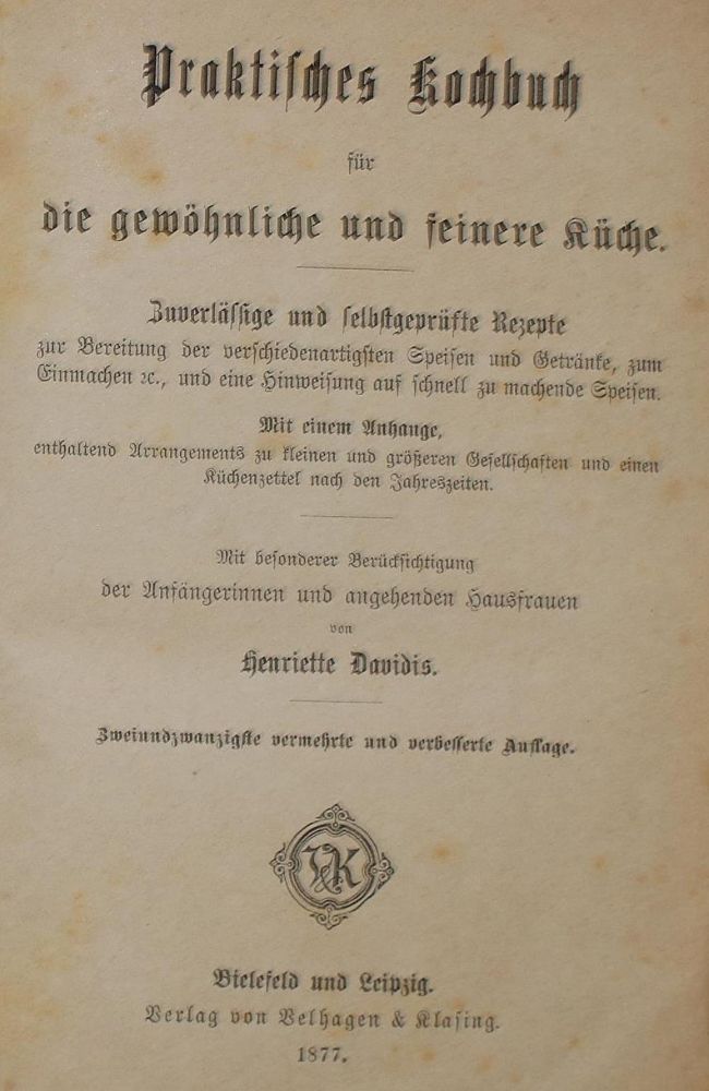 Große Abbildung Nr.1: 137-662 Sammlung: (Küche und Haushalt, Kochbücher)
