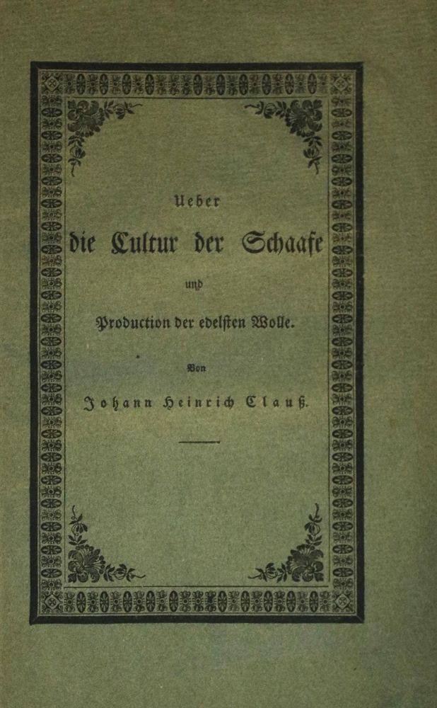 Große Abbildung Nr.1: 137-691 Clauß,J.H.: (Land- und Forstwirtschaft, Tierhaltung, Schafe)