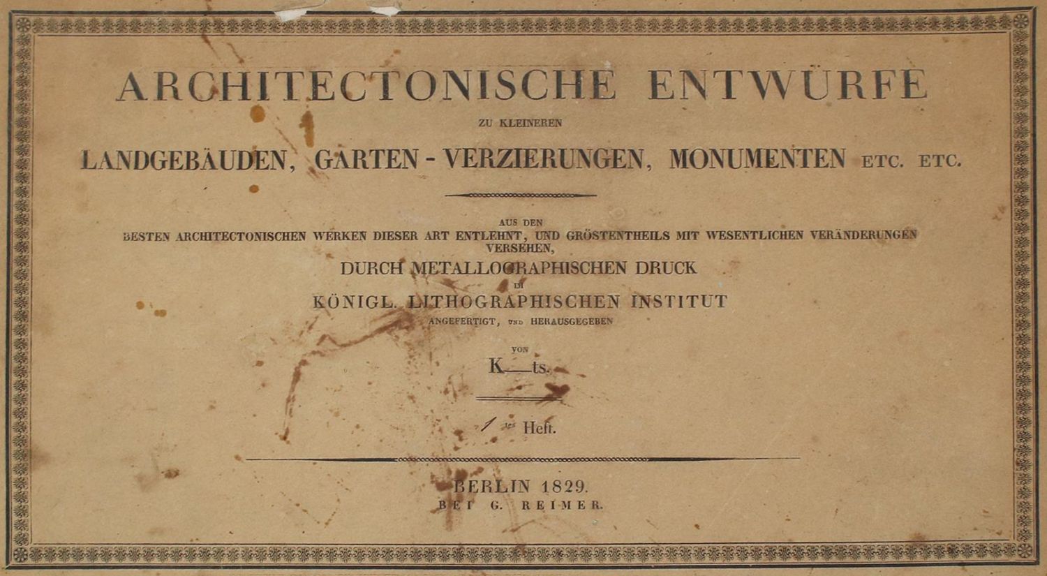 Große Abbildung Nr.1: 137-699 Architectonische Entwürfe: (Architektur)