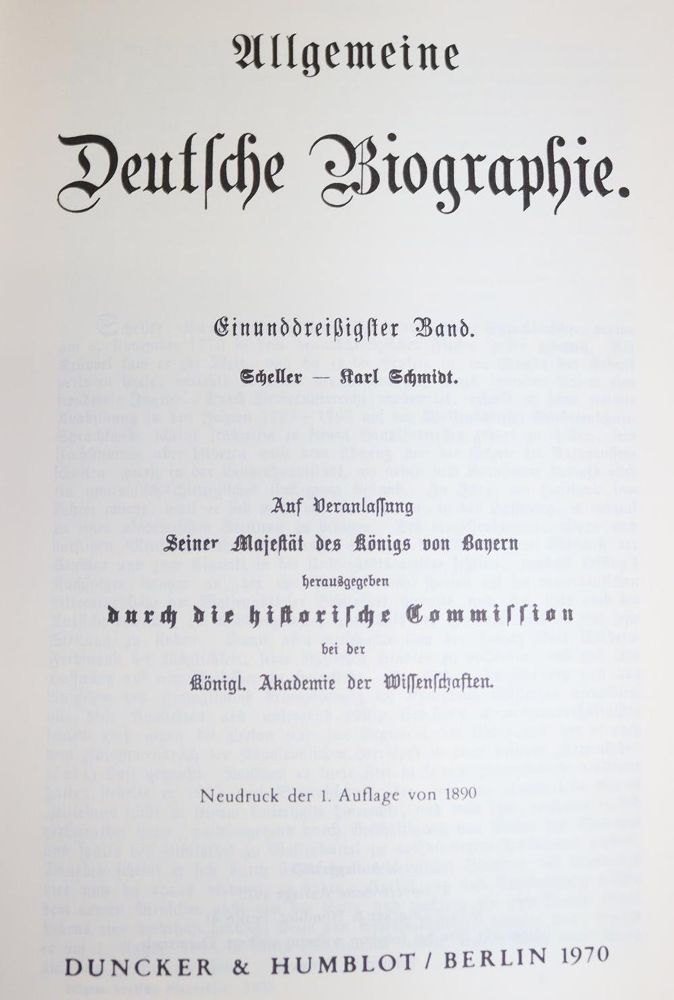Große Abbildung Nr.1: 137-789 Allgemeine deutsche Biographie.: (Bibliographie und Buchwesen)
