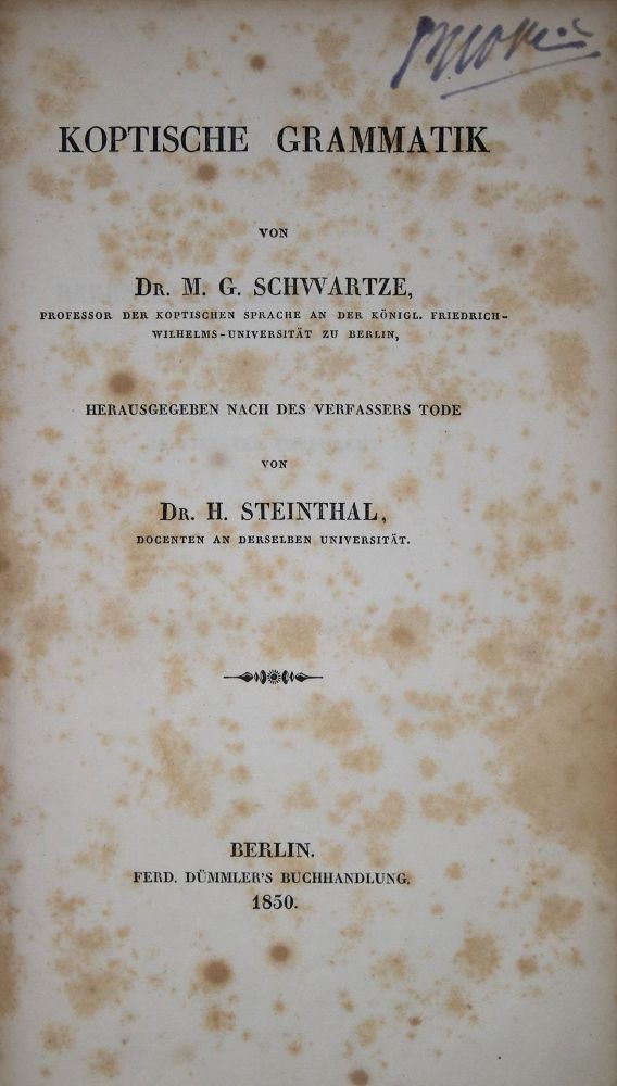 Große Abbildung Nr.1: 137-843 Schwartze,M.G.: (Lexika - Wörterbücher - Sprachwissenschaften, Ägypten)