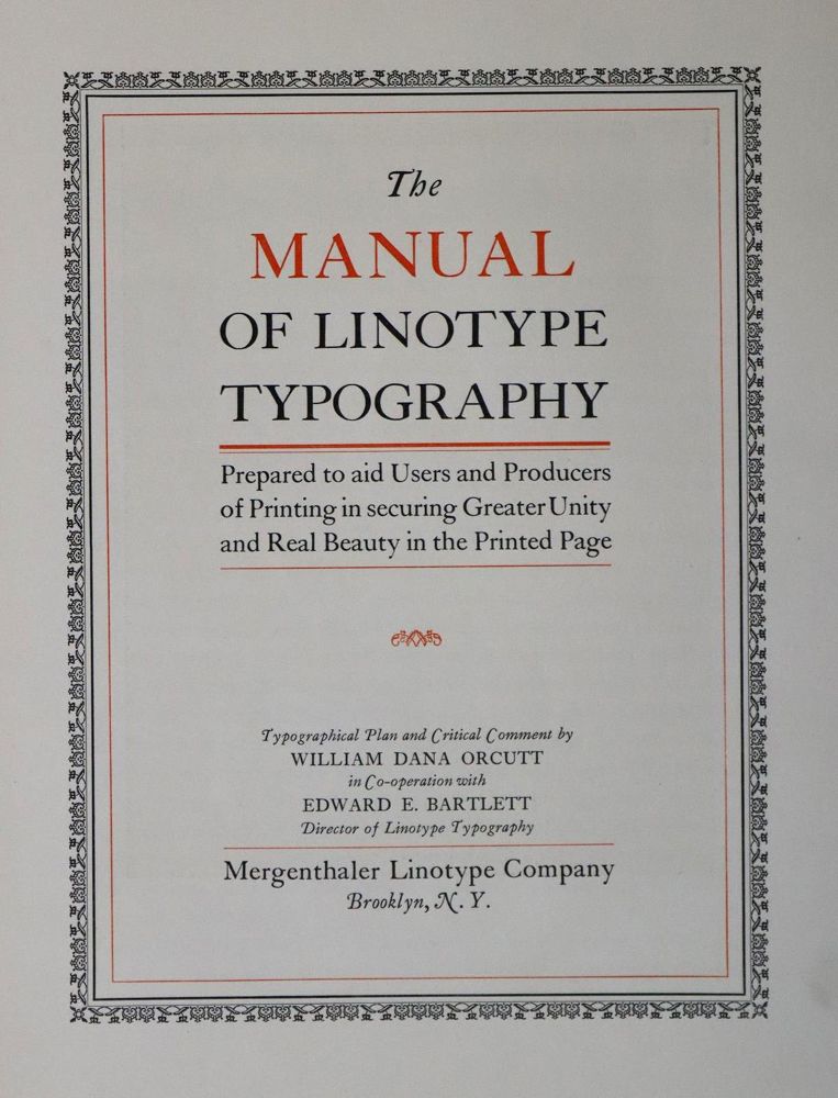 Große Abbildung Nr.3: 137-870 Orcutt,W.D. u. E.E.Bartlett.: (Typographie und Kalligraphie)