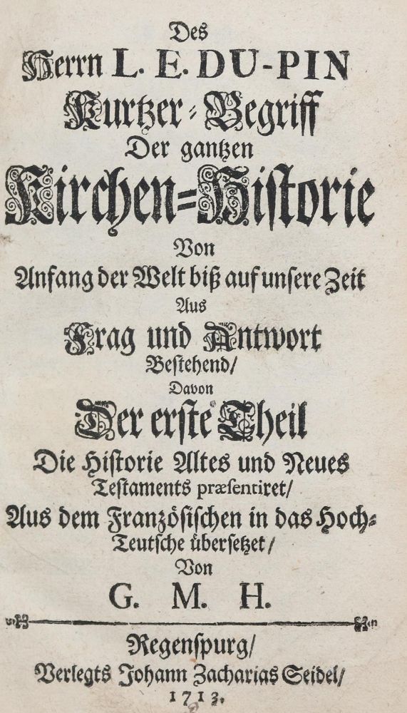 Große Abbildung Nr.1: 137-91 Du Pin,L.E.: (Alte Drucke, Handschriften und Theologie)