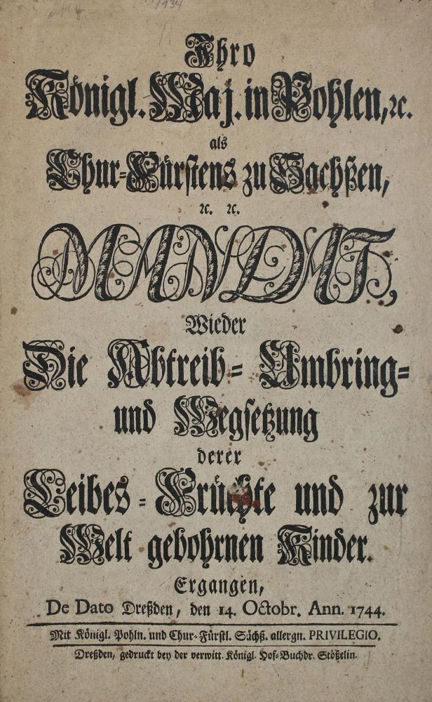 Große Abbildung Nr.1: 137-93 Edikt.: (Alte Drucke, Handschriften und Theologie)