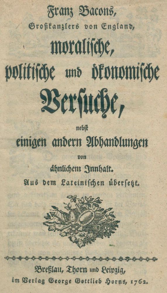 Große Abbildung Nr.1: 137-966 Bacon,F.: (Literatur und illustrierte Bücher bis 19.Jahrhundert)