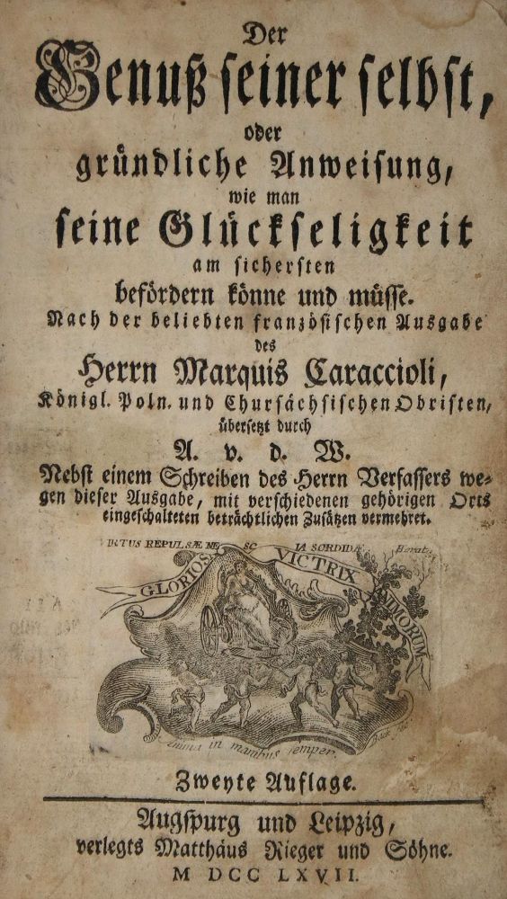 Große Abbildung Nr.1: 137-975 Caraccioli,(L.A.de).: (Literatur und illustrierte Bücher bis 19.Jahrhundert)