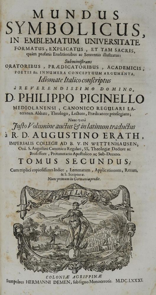 Große Abbildung Nr.3: 137-99 Picinelli,P.: (Emblemata)