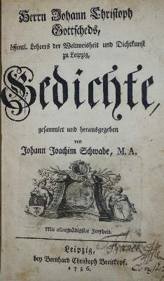 Bild Nr.1: 137-1017 Gottsched,J.C.: (Literatur und illustrierte Bücher bis 19.Jahrhundert)