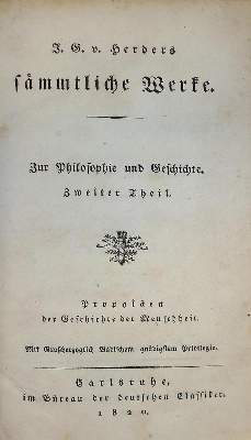 Bild Nr.1: 137-1030 Herder,J.G.v.: (Literatur und illustrierte Bücher bis 19.Jahrhundert)