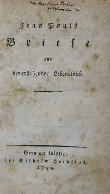 Bild Nr.1: 137-1037 Jean Paul (d. i. J.P.F.Richter).: (Literatur und illustrierte Bücher bis 19.Jahrhundert)