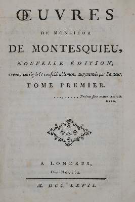 Bild Nr.1: 137-1073 Montesquieu,C.L.S.de.: (Literatur und illustrierte Bücher bis 19.Jahrhundert)