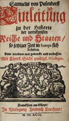 Bild Nr.1: 137-1083 Pufendorff,S.v.: (Literatur und illustrierte Bücher bis 19.Jahrhundert)