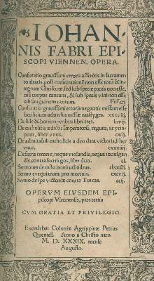Bild Nr.1: 137-109 Fabri,J.: (Alte Drucke, Handschriften und Theologie)