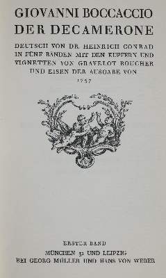 Bild Nr.2: 137-1128 Boccaccio,G.: (Literatur und illustrierte Bücher 20.Jahrhundert - Alte Literatur in modernen Ausgaben)