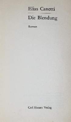 Bild Nr.1: 137-1138 Canetti,E.: (Literatur und illustrierte Bücher 20.Jahrhundert - Alte Literatur in modernen Ausgaben)