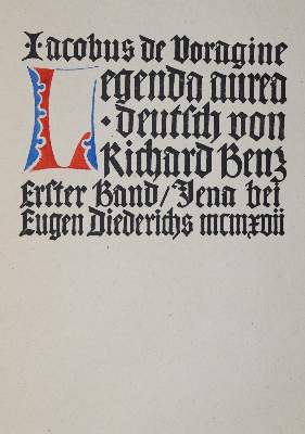 Bild Nr.1: 137-1241 Jacobus de Voragine.: (Literatur und illustrierte Bücher 20.Jahrhundert - Alte Literatur in modernen Ausgaben)
