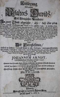 Bild Nr.1: 137-13 Arndt,J.: (Alte Drucke, Handschriften und Theologie)