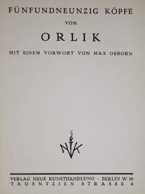 Bild Nr.1: 137-1313 Orlik,E.: (Literatur und illustrierte Bücher 20.Jahrhundert - Alte Literatur in modernen Ausgaben)