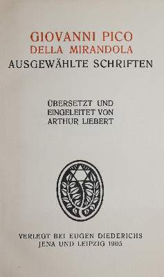 Bild Nr.1: 137-1336 Pico della Mirandola,G.: (Literatur und illustrierte Bücher 20.Jahrhundert - Alte Literatur in modernen Ausgaben)