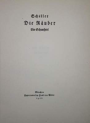 Bild Nr.1: 137-1365 Schiller,F.v.: (Literatur und illustrierte Bücher 20.Jahrhundert - Alte Literatur in modernen Ausgaben)