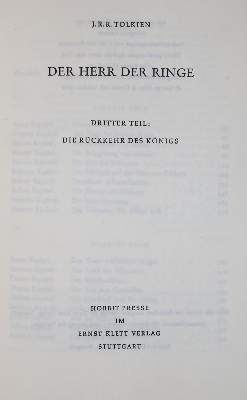 Bild Nr.1: 137-1387 Tolkien,J.R.R.: (Literatur und illustrierte Bücher 20.Jahrhundert - Alte Literatur in modernen Ausgaben)