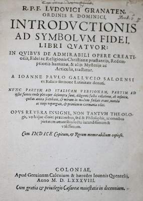 Bild Nr.2: 137-140 Granada,L.de.: (Alte Drucke, Handschriften und Theologie)