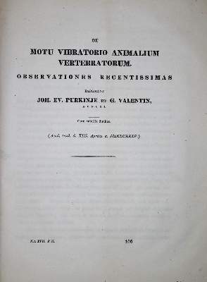 Bild Nr.1: 137-1478 Purkinje,J.E. u. G.Valentin.: (Medizin)