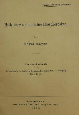 Bild Nr.1: 137-1627 Meyer,E.: (Verschiedene Gebiete - Varia, Physik)