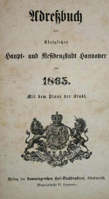 Bild Nr.1: 137-1821 Adreßbuch: (Deutschland, Hannover)
