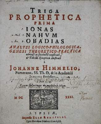 Bild Nr.1: 137-187 Himmel,J.: (Alte Drucke, Handschriften und Theologie)