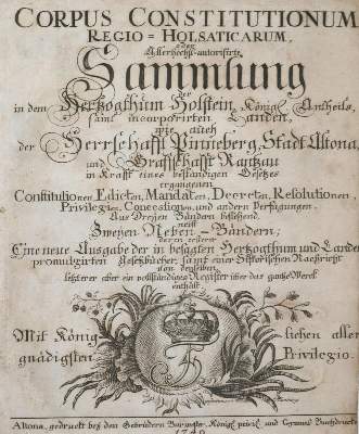 Bild Nr.1: 137-1877 Corpus Constitutionum: (Deutschland, Schleswig-Holstein)