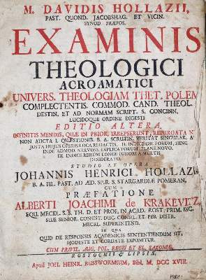 Bild Nr.1: 137-188 Hollaz(ius),D.: (Alte Drucke, Handschriften und Theologie)