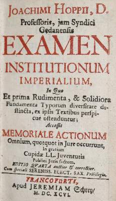 Bild Nr.1: 137-190 Hoppe,J.: (Alte Drucke, Handschriften und Theologie)