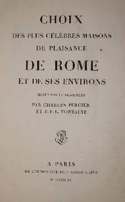 Bild Nr.1: 137-1935 Percier,C. u. P.F.L.Fontaine.: (Italien)