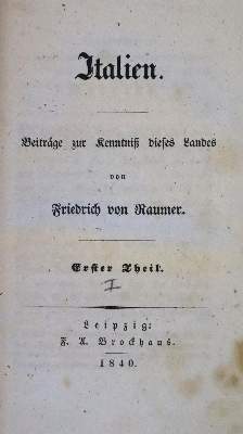 Bild Nr.1: 137-1936 Raumer,F.v.: (Italien)