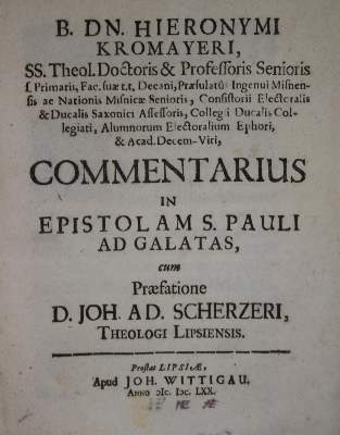 Bild Nr.1: 137-218 Kromayer,H.: (Alte Drucke, Handschriften und Theologie)
